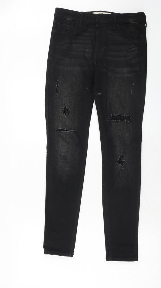 Hollister Mens Black Cotton Skinny Jeans Size 28 in L30 in Regular Zip