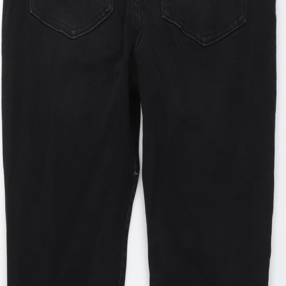 Marks and Spencer Boys Black Cotton Straight Jeans Size 14-15 Years Regular Button