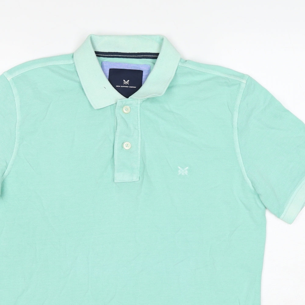 Crew Clothing Mens Blue Cotton Polo Size XS Collared Pullover