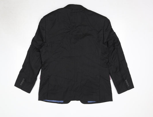 Marks and Spencer Mens Black Wool Jacket Suit Jacket Size 42 Regular