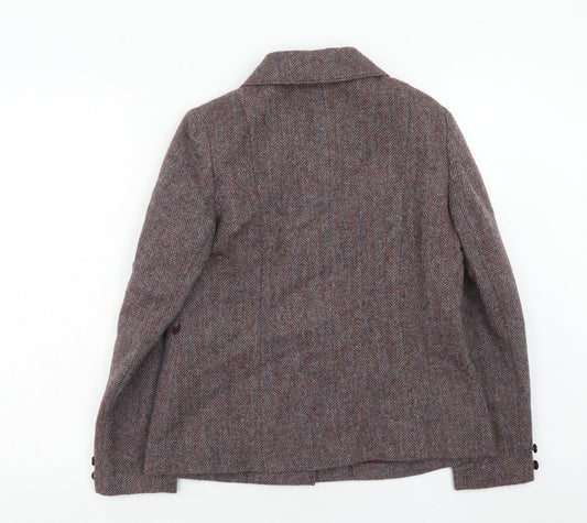 St Michael Womens Purple Geometric Jacket Size 14 Button