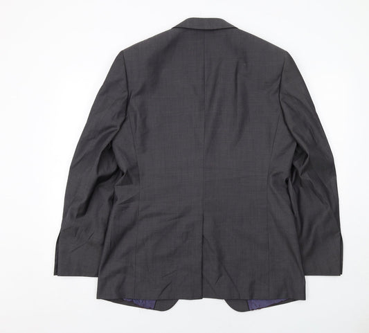Autograph Mens Grey Polyester Jacket Suit Jacket Size 40 Regular