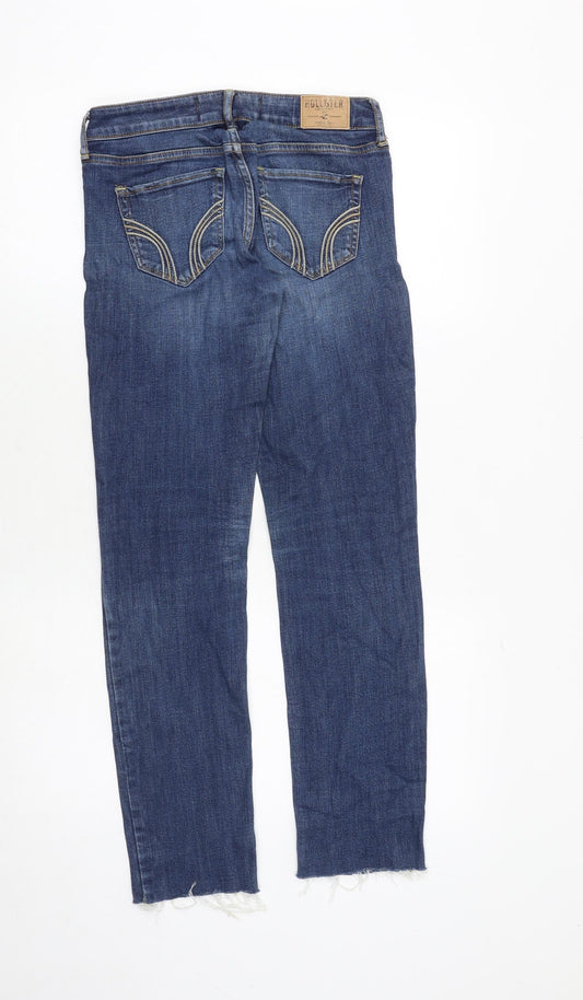 Hollister Womens Blue Cotton Straight Jeans Size 26 in Regular Zip - Frayed Hem