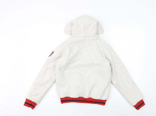 Lee Cooper Boys Grey Cotton Full Zip Hoodie Size 11-12 Years Zip