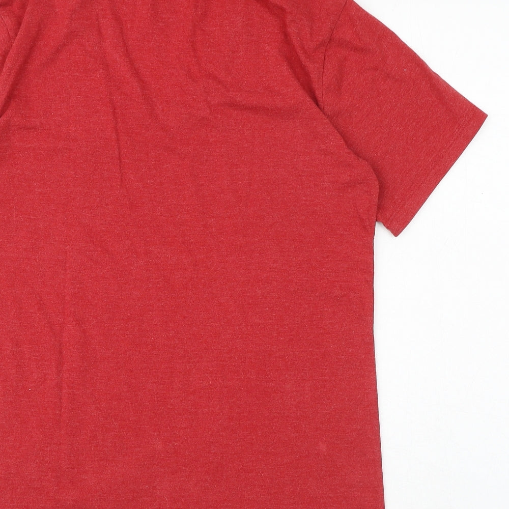 Gap Womens Red Polyester Basic T-Shirt Size XS V-Neck