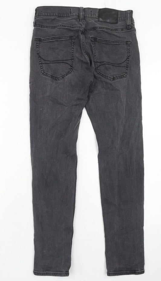 Hollister Mens Grey Cotton Skinny Jeans Size 28 in L30 in Regular Zip