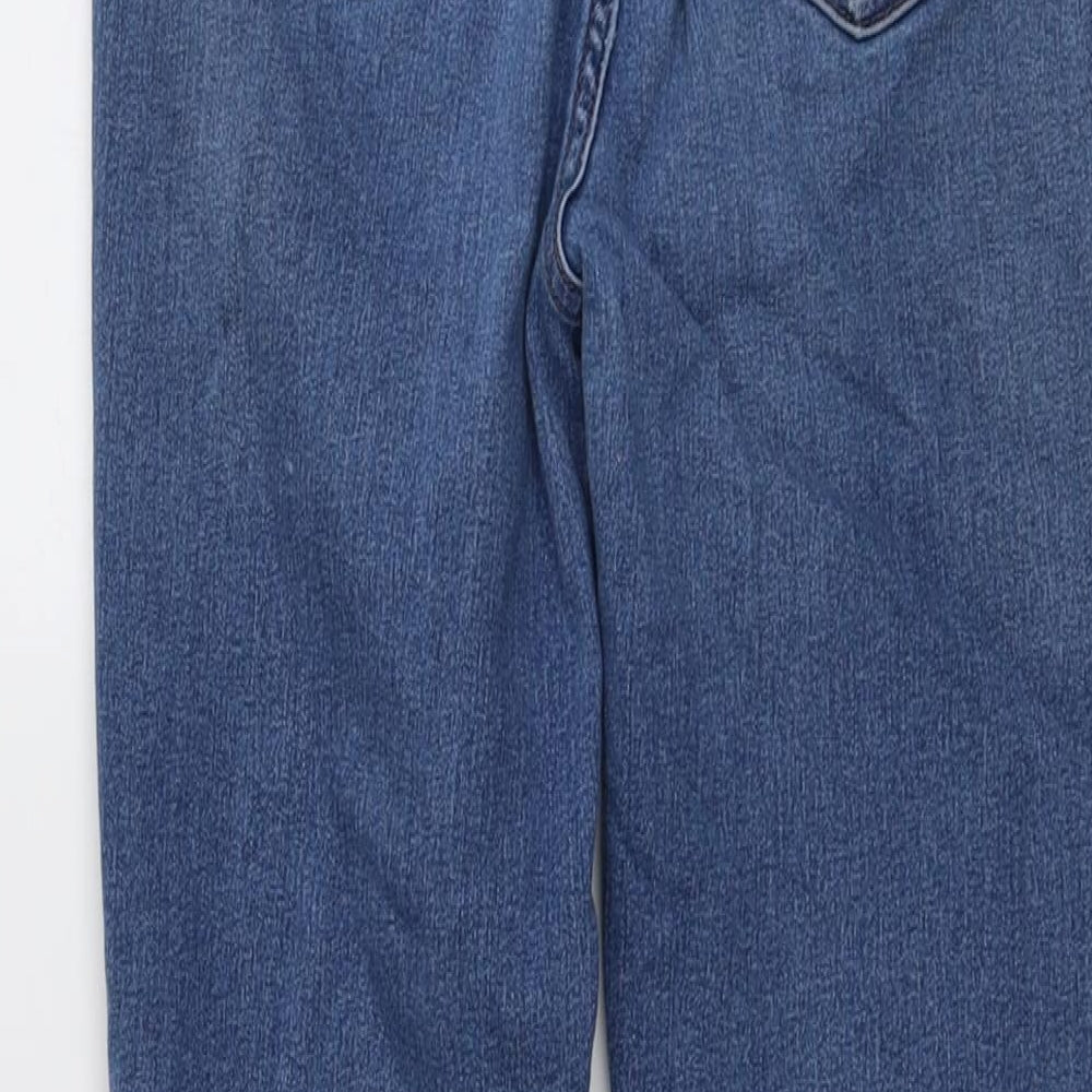 Marks and Spencer Womens Blue Cotton Skinny Jeans Size 10 L27 in Regular Button