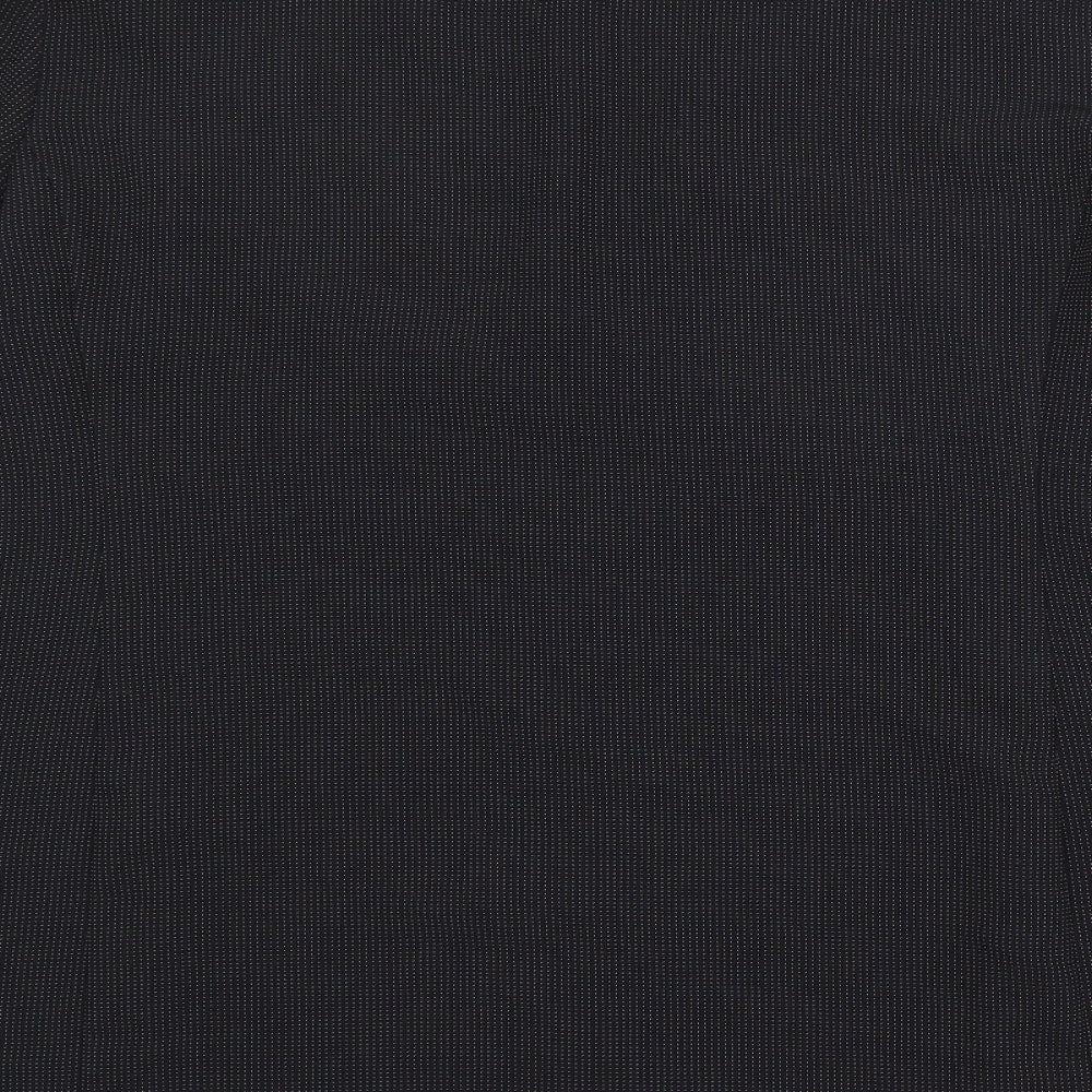Authentic Clothing Company Womens Black Geometric Polyester Jacket Blazer Size 22