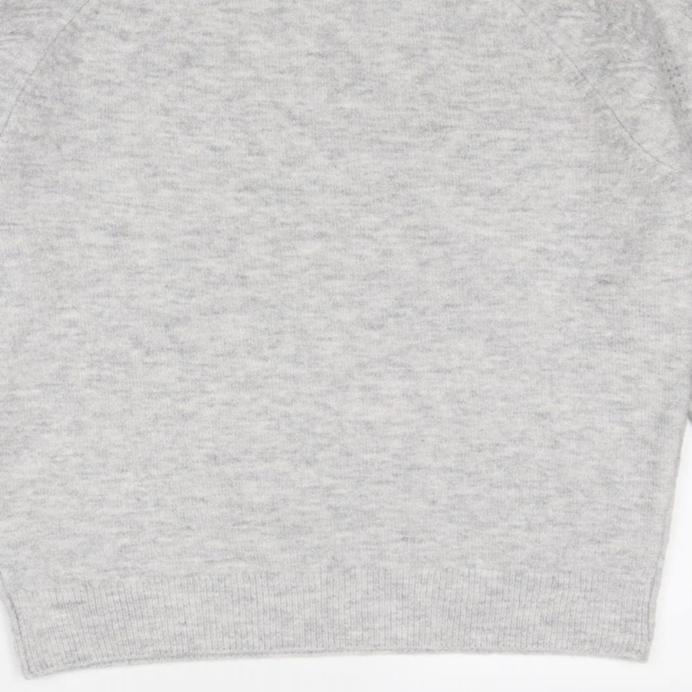Marks and Spencer Womens Grey Crew Neck Acrylic Pullover Jumper Size S