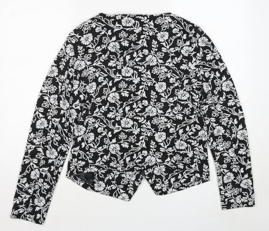 Intown Womens Black Geometric Jacket Size 12 Zip