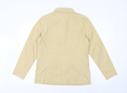 Faconnable Womens Beige Jacket Size S Zip