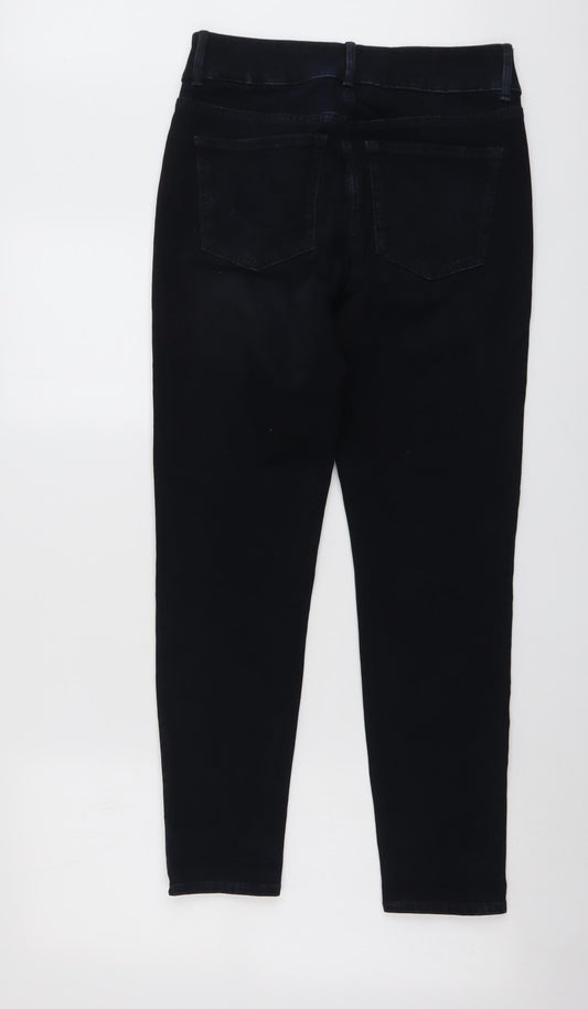 Marks and Spencer Womens Blue Cotton Skinny Jeans Size 12 L27 in Regular Button