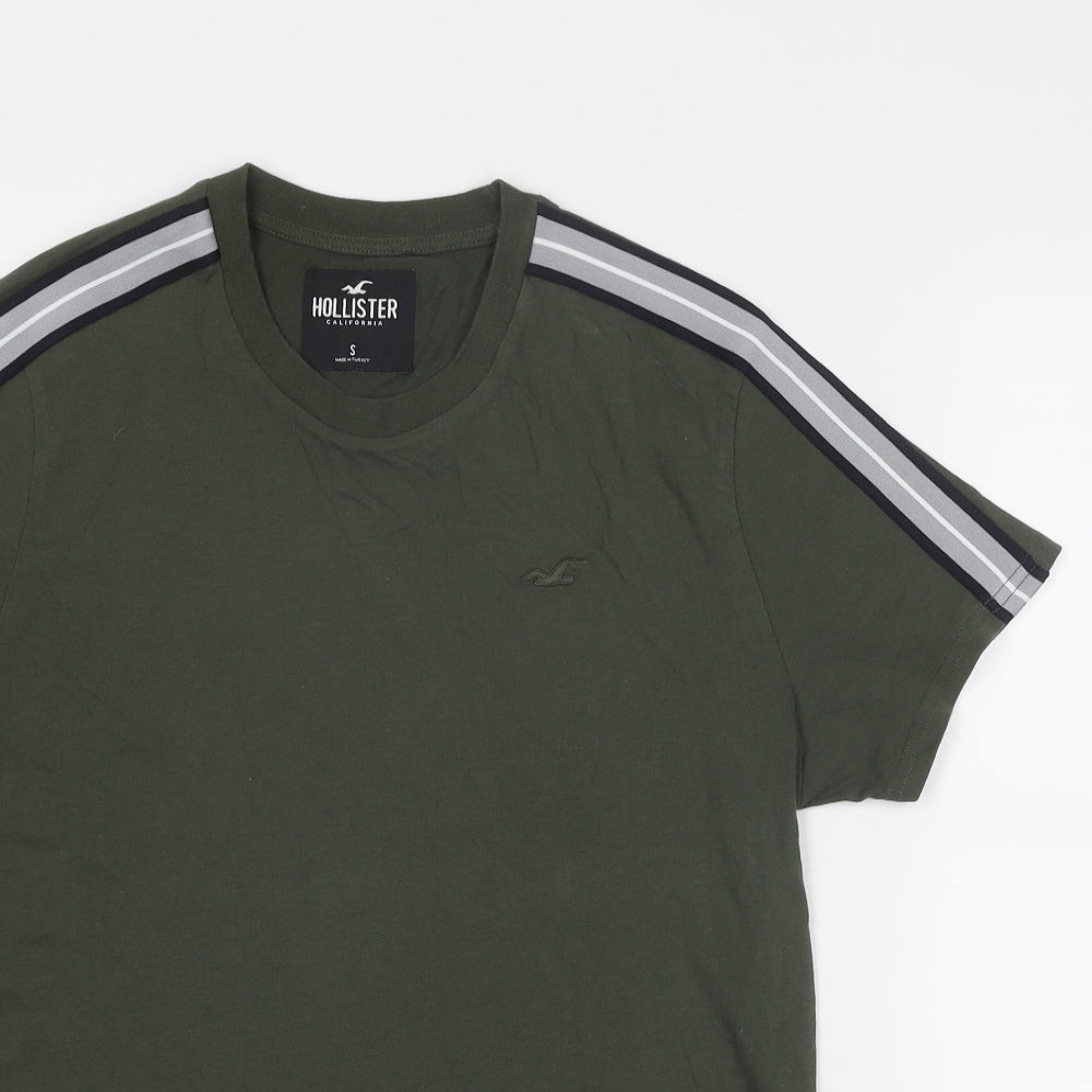 Hollister Mens Green Polyester T-Shirt Size S Round Neck