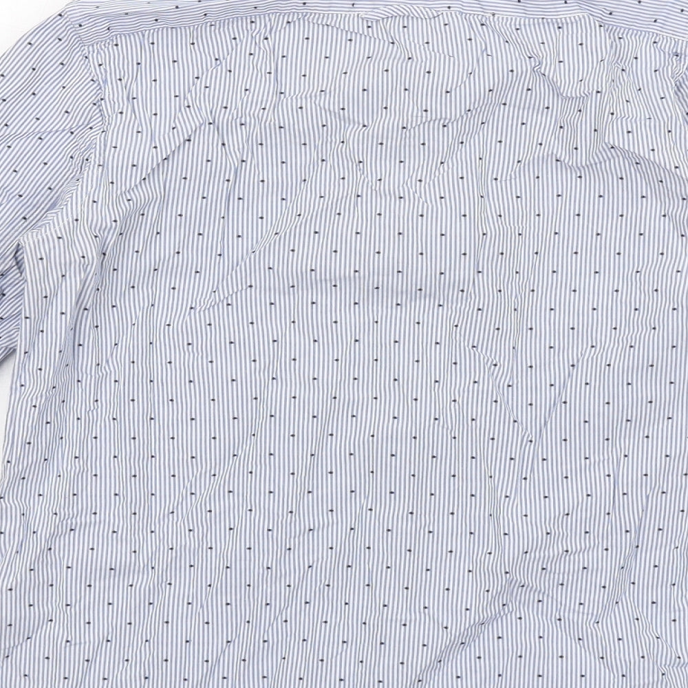 Gap Womens Blue Geometric Cotton Basic Button-Up Size XS Collared