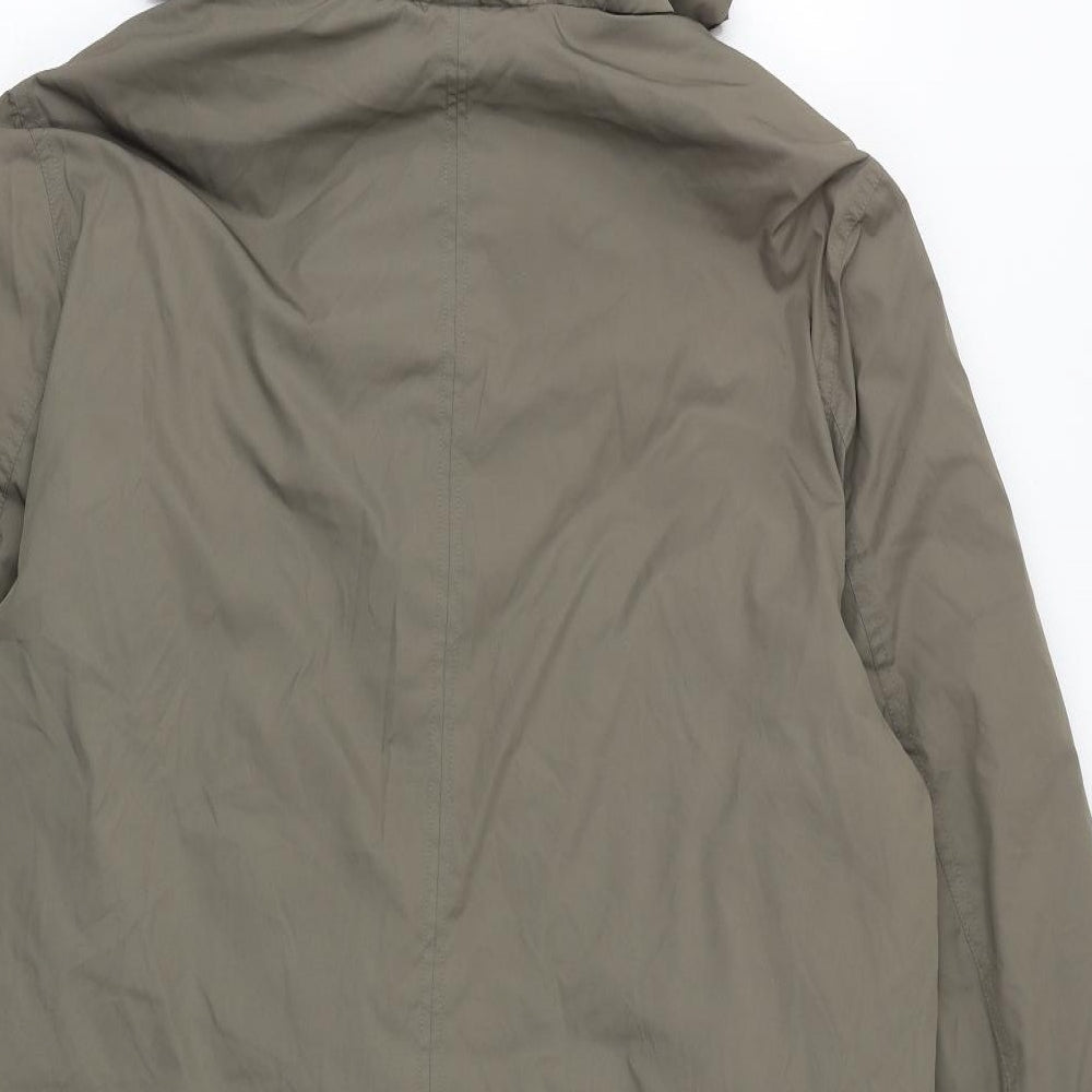 Brand and care label for Autograph women’s brown overcoat coat, size M, zip