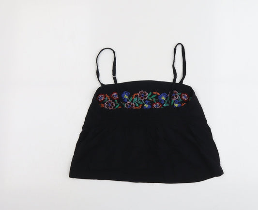 Hollister Womens Black Viscose Basic Tank Size M Square Neck