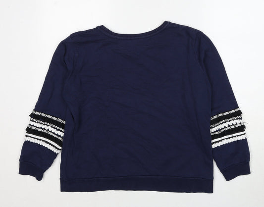 Dorothy Perkins Womens Blue Cotton Pullover Sweatshirt Size 14 Pullover