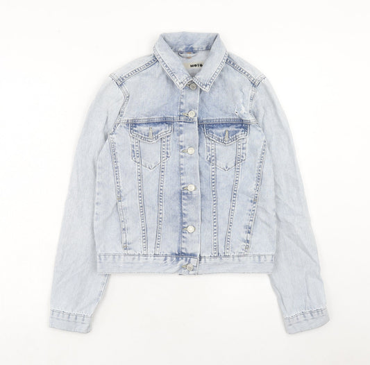 Topshop Womens Blue Jacket Size 6 Button