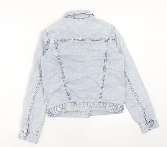 Topshop Womens Blue Jacket Size 6 Button