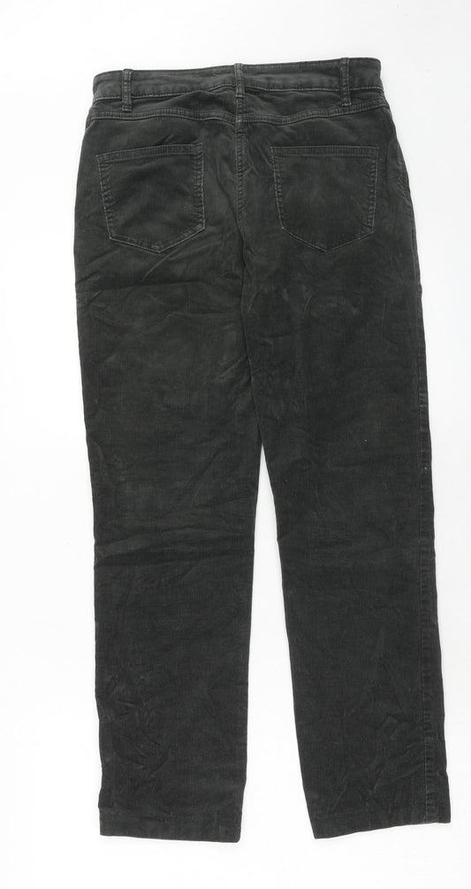 Marks and Spencer Womens Green Cotton Trousers Size 30 in Regular Zip