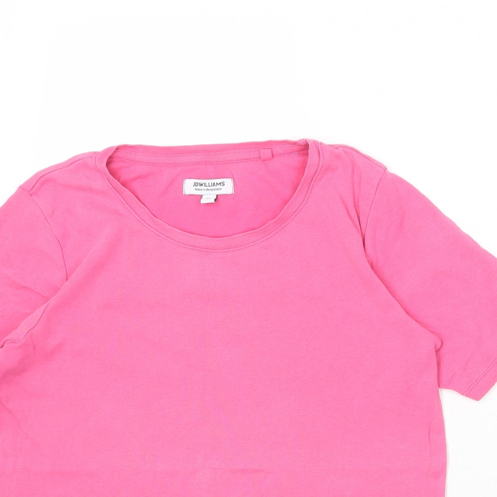 JD Williams Womens Pink 100% Cotton Basic T-Shirt Size 12 Round Neck