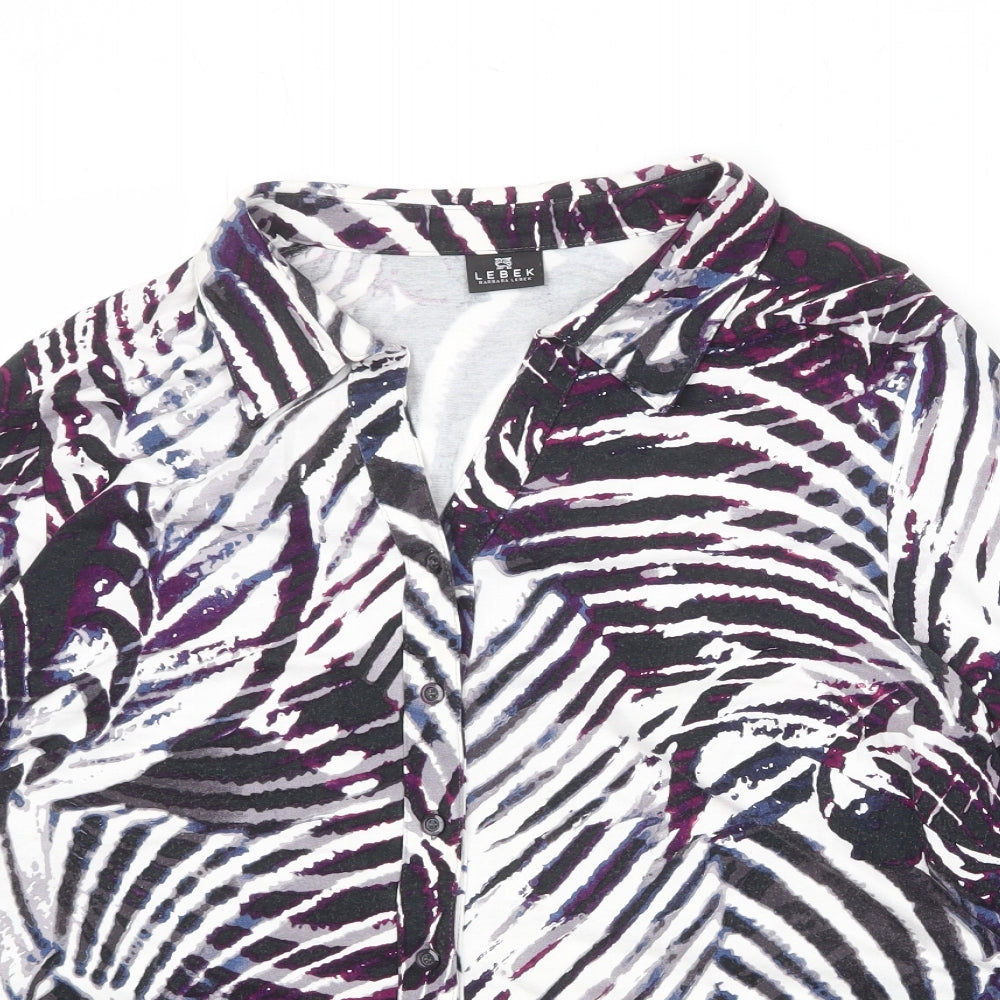 Lebek Womens Multicoloured Geometric Viscose Basic Button-Up Size 20 Collared