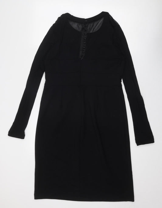 Grace Womens Black Nylon A-Line Size XL Round Neck Zip