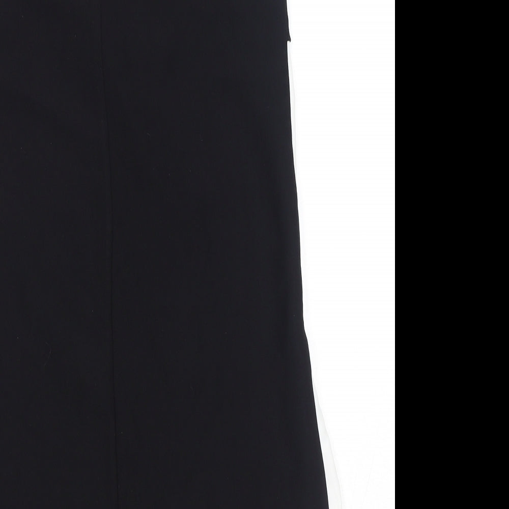 River Island Womens Black Geometric Polyester Basic Tank Size 6 Round Neck