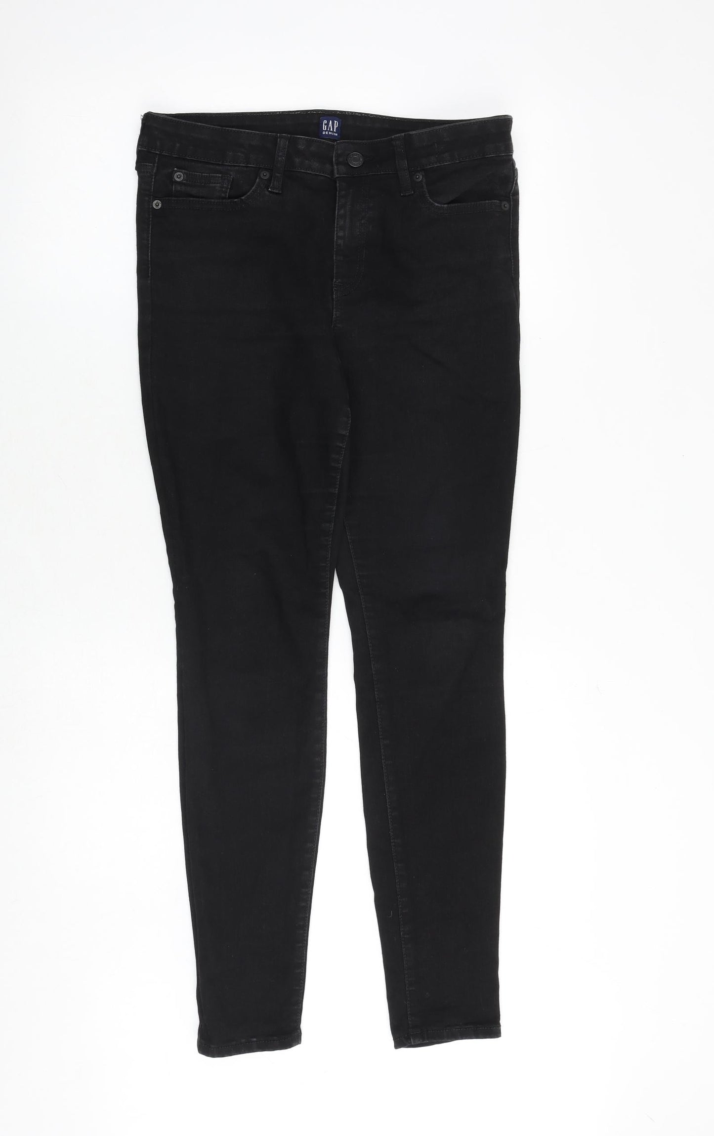 Gap Womens Black Cotton Skinny Jeans Size 30 in Slim Zip