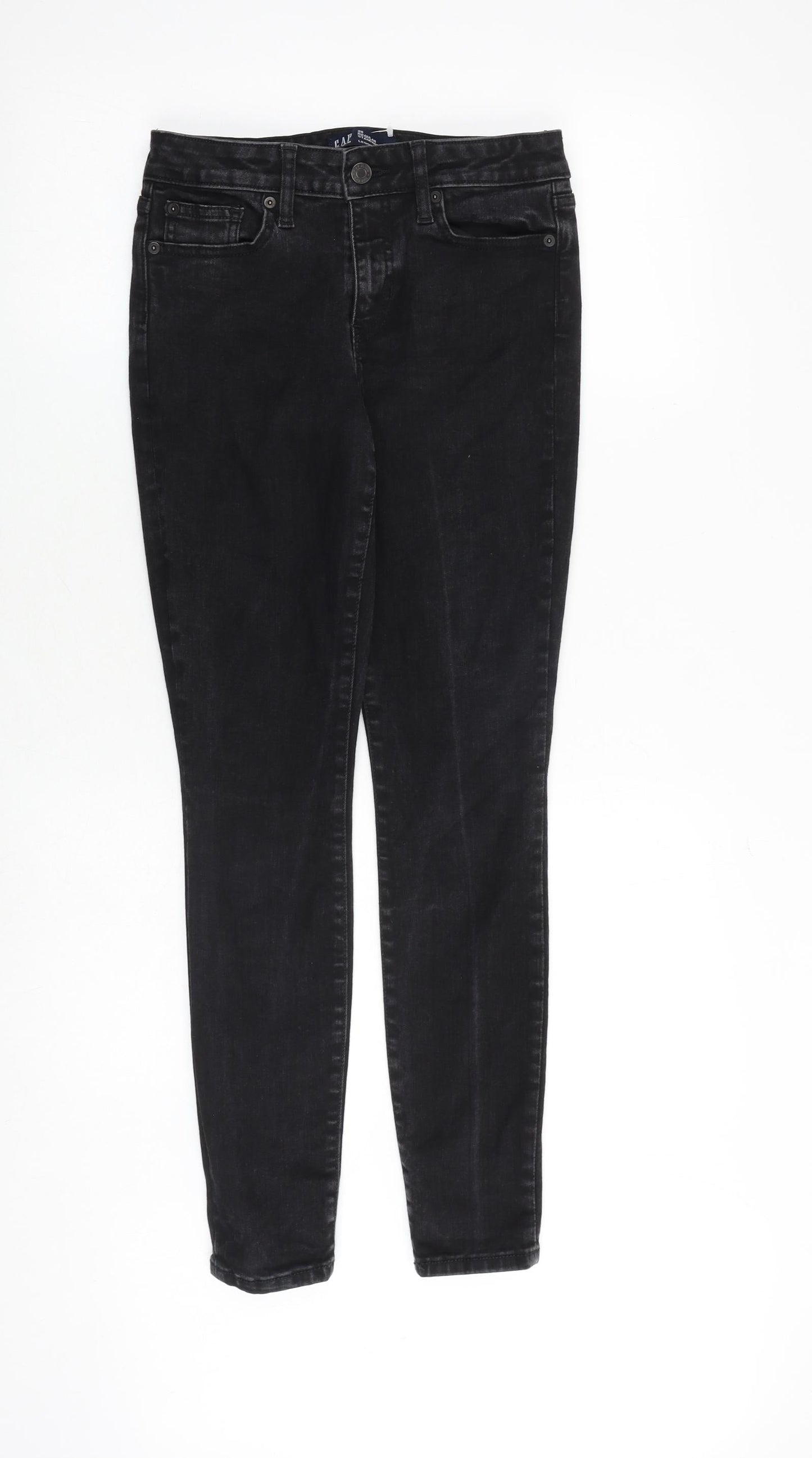 Gap Womens Black Cotton Skinny Jeans Size 26 in Slim Zip