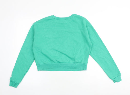 New Look Girls Green Cotton Pullover Sweatshirt Size 12-13 Years Pullover - Love Yourself Always