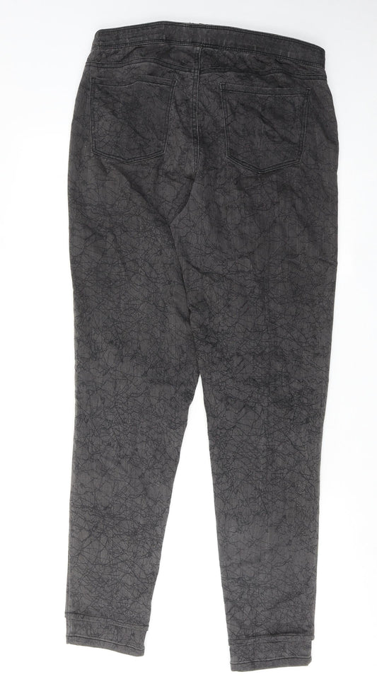 FDJ Womens Grey Geometric Cotton Jegging Jeans Size 14 Regular