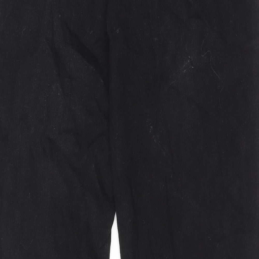 Brand and care label for LTS women’s black cotton straight jeans, size UK 10, regular zip