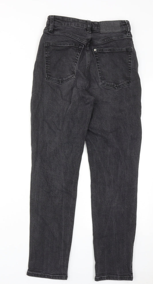 H&M Womens Grey Cotton Skinny Jeans Size 8 Regular Zip