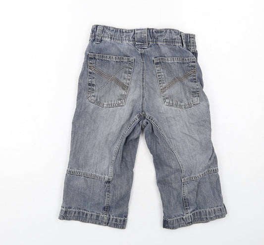 Power Kids Boys Blue Cotton Straight Jeans Size 6-7 Years Regular Zip
