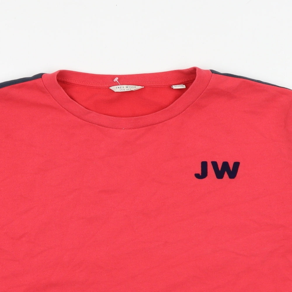 Jack Wills Womens Red 100% Cotton Pullover Sweatshirt Size 10 Pullover