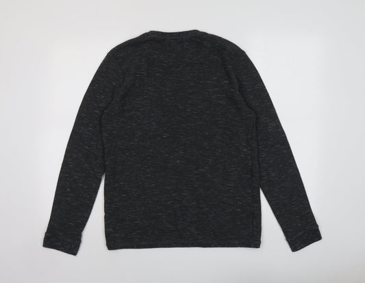 Bershka Mens Grey Cotton Pullover Sweatshirt Size L