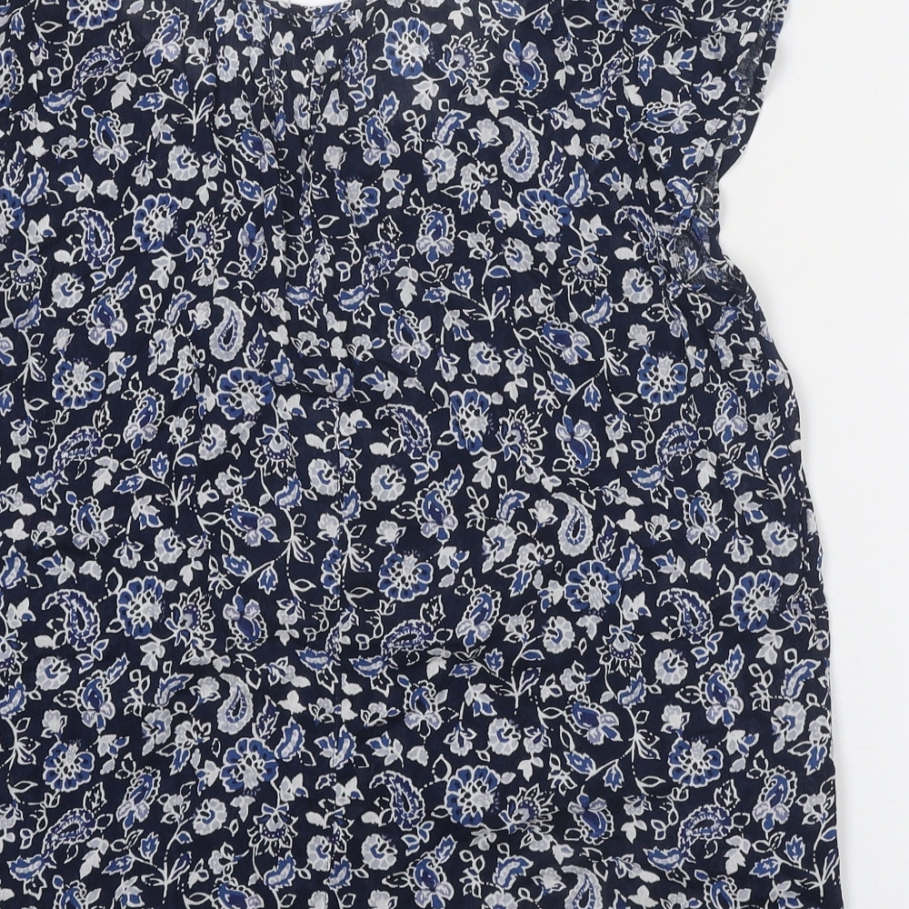 Womens UK Size S Gap Blue Cotton Blouse