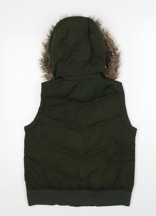 Gap Womens Green Parka Waistcoat Size XS Zip