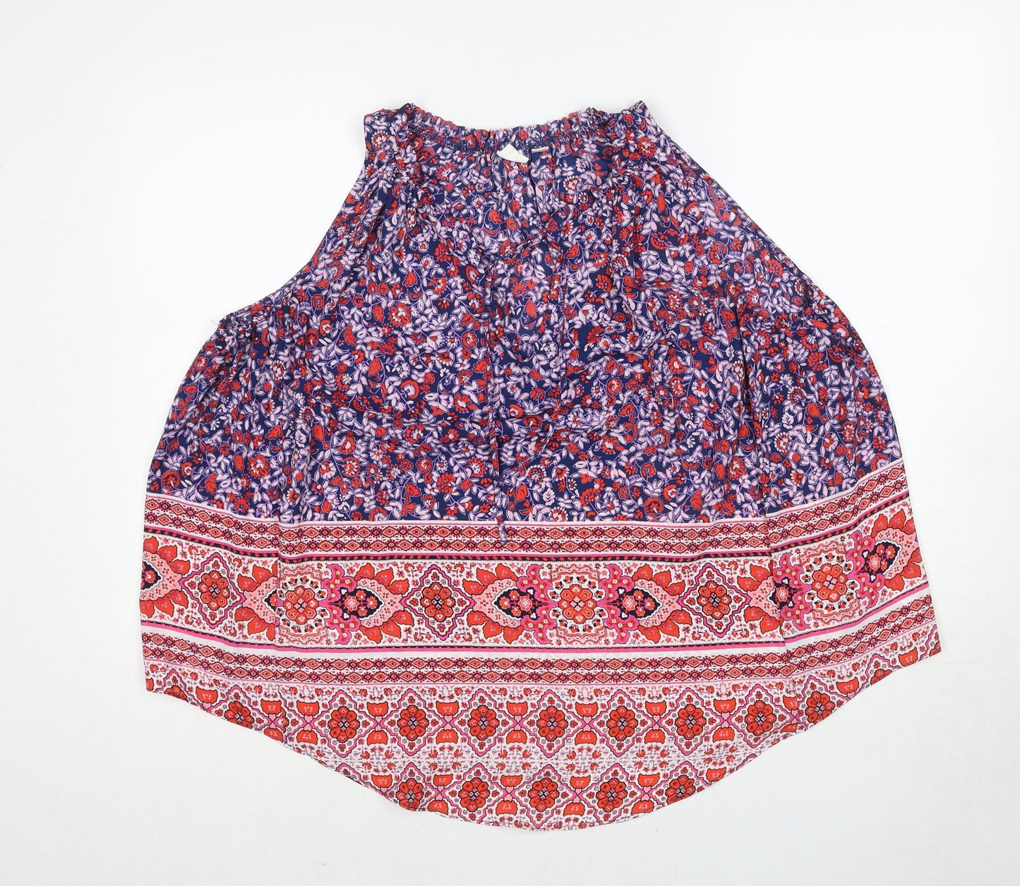 Gap Womens Multicoloured Geometric Polyester Basic Tank Size S Round Neck