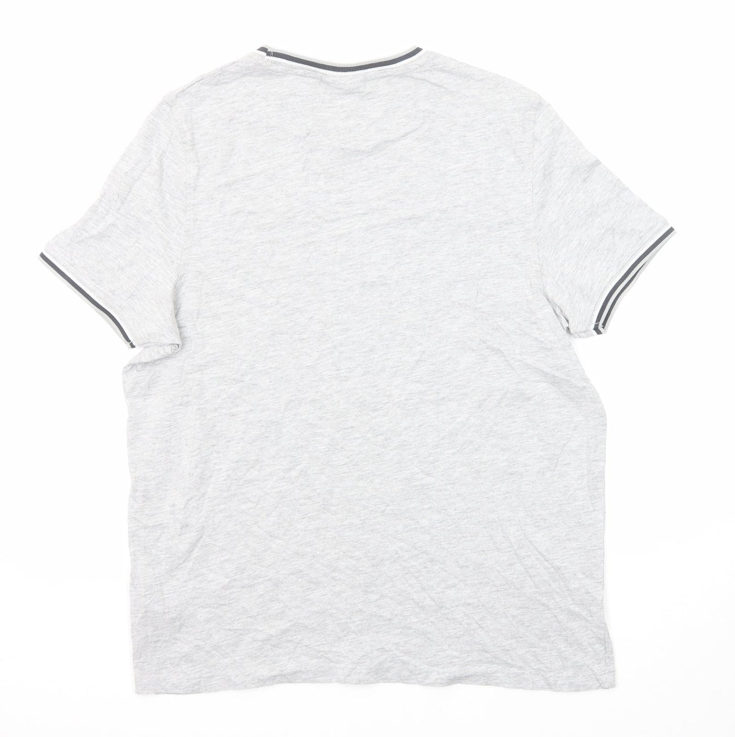 Slazenger Mens Grey Cotton T-Shirt Size S Round Neck