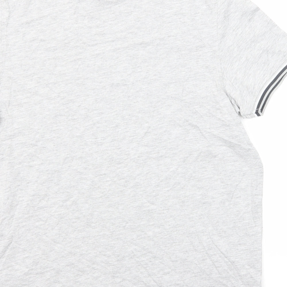 Slazenger Mens Grey Cotton T-Shirt Size S Round Neck