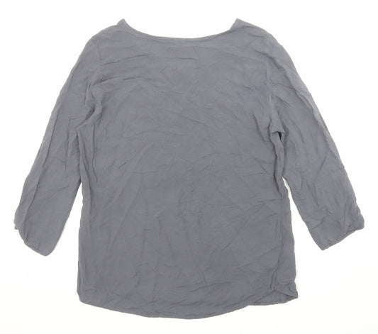 Womens UK Size S VERO MODA Grey Viscose Blouse