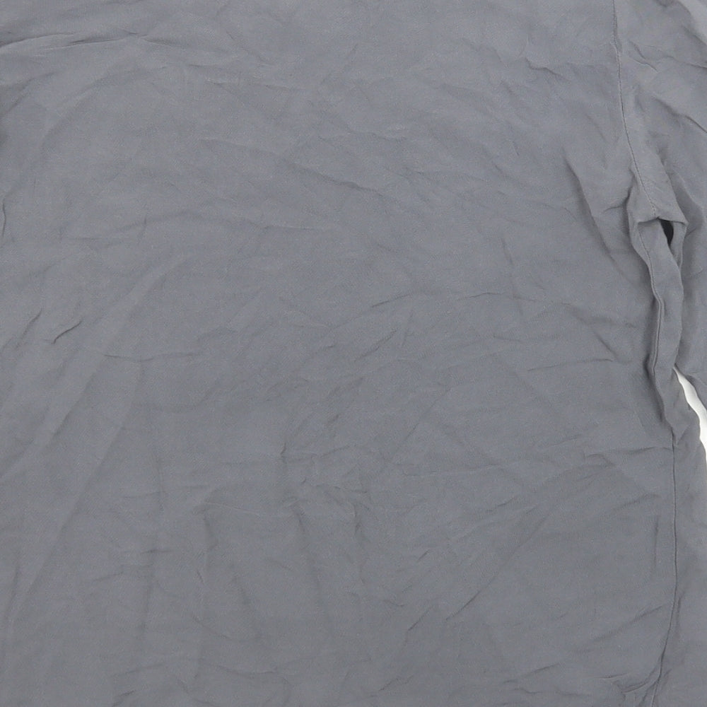 VERO MODA Womens Grey Viscose Basic Blouse Size S Boat Neck