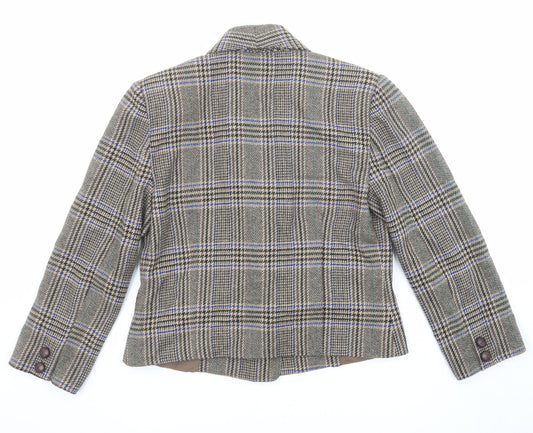 Gallery Womens Multicoloured Plaid Pea Coat Coat Size 14 Button