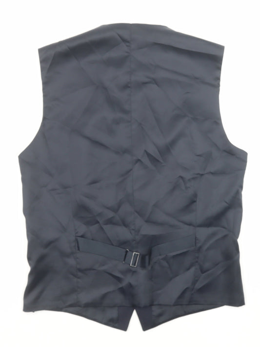 Racing Green Mens Blue Polyester Jacket Suit Waistcoat Size 38 Regular