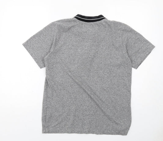 Onfire Mens Grey Cotton Polo Size M Collared Button