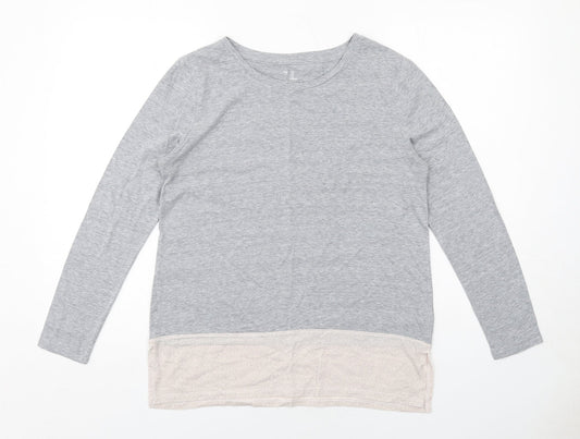 Gap Womens Grey Cotton Basic T-Shirt Size S Boat Neck