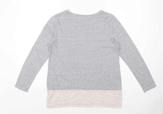 Gap Womens Grey Cotton Basic T-Shirt Size S Boat Neck