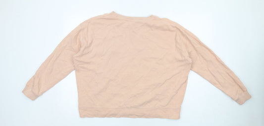 Miss Selfridge Womens Beige Cotton Pullover Sweatshirt Size L Pullover